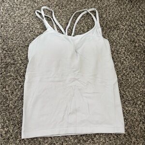 White Ribbed Women's Tank Top Bra cami
